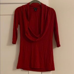 Flattering 3/4 sleeve lightweight cowl neck top